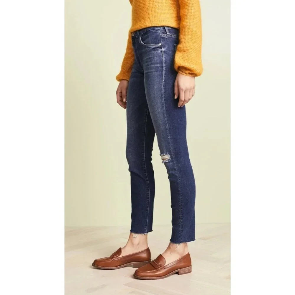 Mother Looker‎ Ankle Fray Denim Stretch Jeans